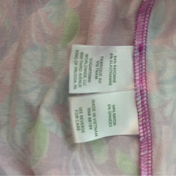 EUC Lilly Pulitzer Ankorage Midi Dress Short Sleeve Jersey Pink Multi - Picture 7 of 8